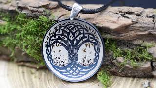 Tree of Life Titanium Pendant * Yggdrasil Rune Necklace Titanium Nordic Talisman Life Tree