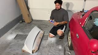 Painting/installing  RBD Duckbill spoiler for 350z