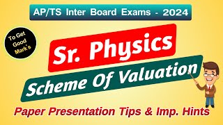 INTER 2nd YEAR PHYSICS SCHEME OF VALUATION || PAPER PRESENTATION || FOR TS - AP BOARD EXAMS - 2024