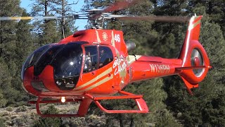 Airbus Helicopters H130 takeoff & AS350 landing at Grand Canyon airport