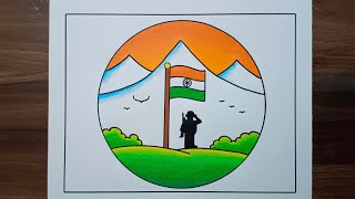 Independence Day Drawing / 15th August Drawing / Indian Flag Drawing / Independence Day Poster