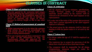 IMPORTANT CLAUSES OF CONDITIONS OF CONTRACT