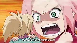 Sakura and Ino harass the small Tsunade for the secret of her breasts