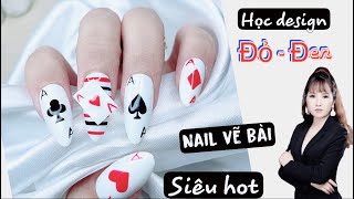 Cách vẽ nail Lá Bài siêu hót | Kelly nail