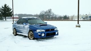 Subaru 2.5RS snow drift with summer tires