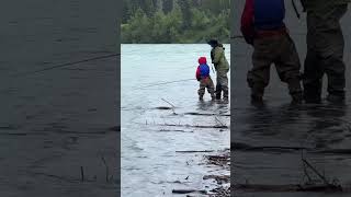 Boys First Salmon #fishing #alaska #shorts