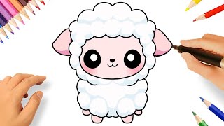 CÓMO DIBUJAR UNA OVEJA KAWAII 🐑