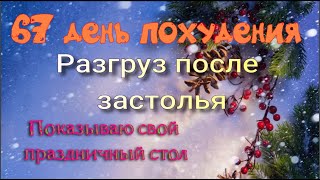 Устроила разгруз//Праздничный стол//Худею с веса 102.7 кг//Похудела на 8,2//67 день похудения