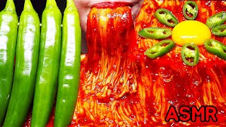 ASMR तली हुई मिर्च, कुकुरमुत्ता حار LPaprika Pedas dan Jamur Enoki Mushroom Hot peppers 버섯 매운고추 Show