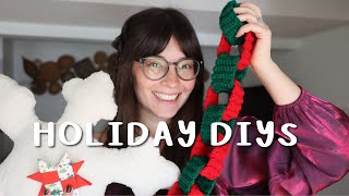 Christmas DIYs | snowflake pillow, danish star ornament, and crochet paper chain