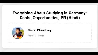 Everything About Studying in Germany: Costs, Opportunities, PR (Hindi) Urdu by Bharat Chaudhary