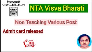 NTA Visva Bharati Non Teaching Recruitment 2023 Exam Date for 709 Post