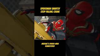 Spiderman Smartly Stop Falling Crane #spidermanremastered #gamingvideos #youtubeshorts #shorts