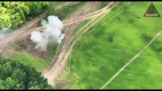 English speaking volunteers take out a Russian armored personnel carrier. Ukraine.