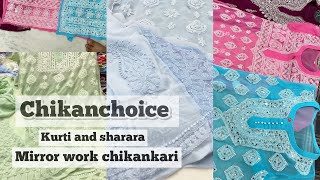 LATEST AND NEW COLLECTION OF CHIKANKARIKURTI ||| mirror work dyed kurti 2021@chikanchoice