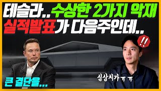 테슬라의 수상한 2가지 악재.. 실적 발표가 다음주인데 왜 하필 지금?