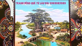 Mẫu Tranh đồng quê khung vuông cực đẹp- hoạ sĩ Tú lâu Đài