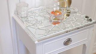 D.I.Y RE-FURBISH MOSAIC MIRROR SIDE TABLE || IRWIN FURNITURE RESTORE || MIRRORED FURNITURE D.I.Y \\