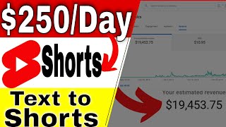 How to Make Money on YouTube #Shorts [Text to Shorts Videos]