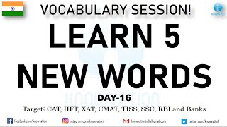 Learn 5 New Words & use in a sentence |Day-16| English Vocabulary for competitive exams | #KnowVocab