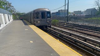 R46 (A) train entering Howard beach JFK Airport