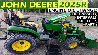 How To Change An Engine Oil On John Deere 2025R, 2026R Tractor | Yanmar 4WNC Diesel