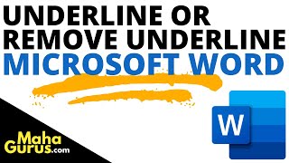 How to Underline Text in Microsoft Word | Underline Words in MS Word | Mahagurus