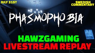 JULY 31ST - LIVESTREAM REPLAY - HAWZGAMING -PHASMOPHOBIA WITH FRIENDS - SWEDISH COMMENTARY