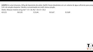 Molaridade de água sanitária