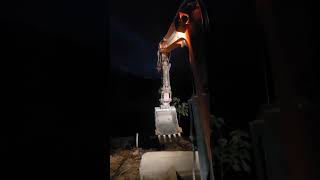 #máyxúc #excavator #doosan   cuốc hố đêm khuya