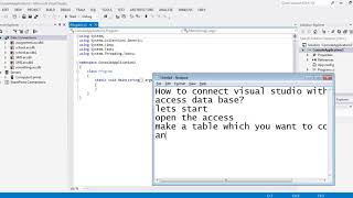 How To Connect Access Data base with visual studio in C#