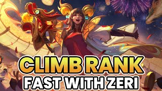 HOW TO CLIMB RANKED FAST WITH ZERI | BEST BUILD & GAMEPLAY TIPS WILD RIFT