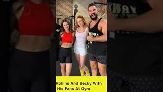 Seth Rollins And Becky With His Fans At Gym#sethrollins #beckylynch#ytshorts