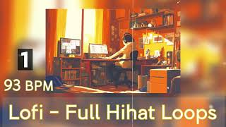 93 BPM Full Hihat Drum Loops 1 [FREE Serpent Lofi Sample Packs] | Royalty Free Stock Drum Samples