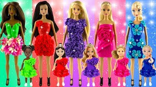 How to make glitter toy play doh dresses | Aurora Elsa Rapunzel | New design