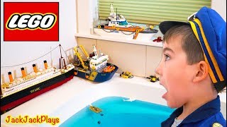 Do These Lego Boats Float? Cops & Robbers Pretend Play Skit | JackJackPlays