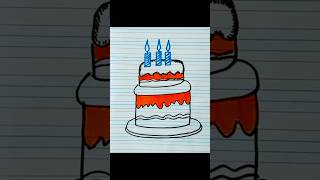 How to draw Birthday Cake Drawing 🎂 #howtodraw #kidsdrawing #drawing  #shorts @DrawingTeacherRohit"