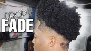 CURLY AFRO DROP FADE HAIRCUT TUTORIAL