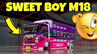 SHARE TRUCK SWEET BOY M18 TERBARU BUSSID - BUS SIMULATOR INDONESIA