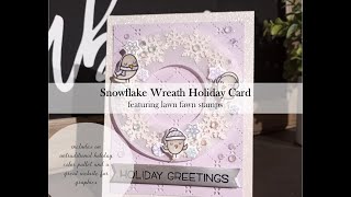 Downloadable Snowflake Wreath for Cricut and Bird Card with Untraditional Holiday Color Pallet