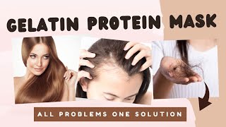 Gelatine | Protein hair mask | Hair regrowth | Hair fall | Strong and shiny hairs