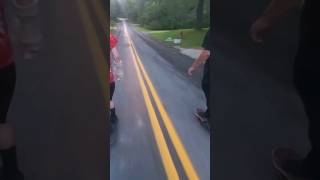 SKATING Down STEEP ROAD With Group of Friends! #shorts #skateboarding #stunt