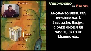 Setentrional e Meridional no mapa: Betel é Setentrional a Jerusalém, e Belém lhe é Meridional