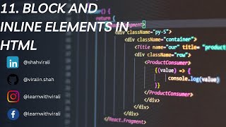 Day 11 Block and Inline Elements in HTML