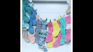 🧦Umschlag über 3.Maschen stricken, Socken stricken-Rund stricken -