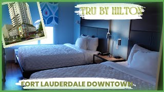 AFTER CRUISE HOTEL ROOM TOUR TRU BY HILTON CLOSE TO PORT #porteverglades #cruisehotel @hilton