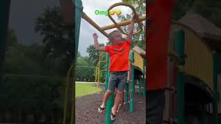 He actually did it the monkey bars￼ ￼!!