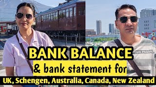 Bank Statement for UK, Schengen, Australia, New Zealand and Canada Visa