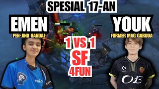 YOUK vs EMEN !!? | 1v1 4FUN SHADOW FIEND MID YOUK POV