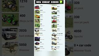 Indian Bikes Driving 3D All Vehicle Cheats Codes #shorts #short #indianbikedriving3d #cheatcodes